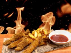 FINGERS DE POLLO con papas gajo